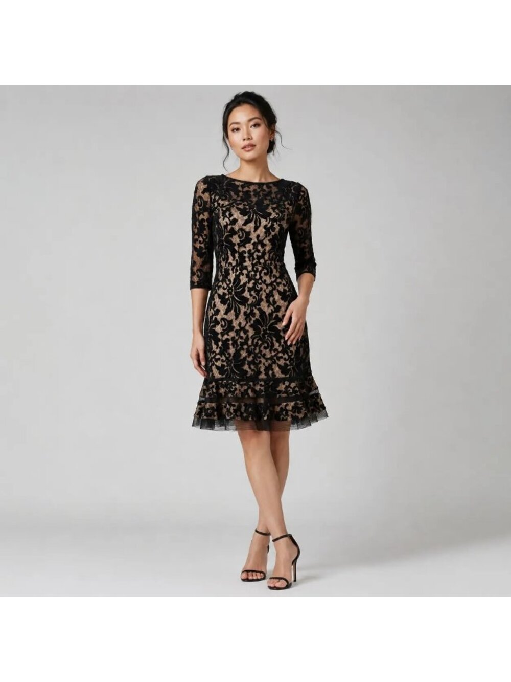 Tadashi Shoji Black Lace Cocktail Dress Size 4